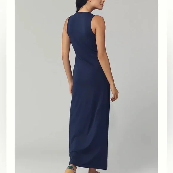 NWT Anthropologie x LSPACE Tie-Waist Blue Maxi Dress Sz M - Picture 2 of 10